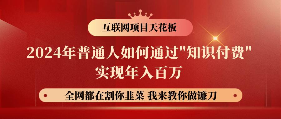 2024年普通人如何通过”知识付费”月入十万年入百万，实现财富自由-木白网创