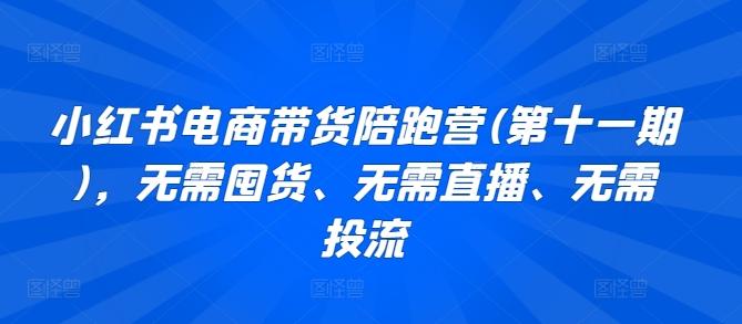 小红书电商带货陪跑营(第十一期)，无需囤货、无需直播、无需投流-木白网创