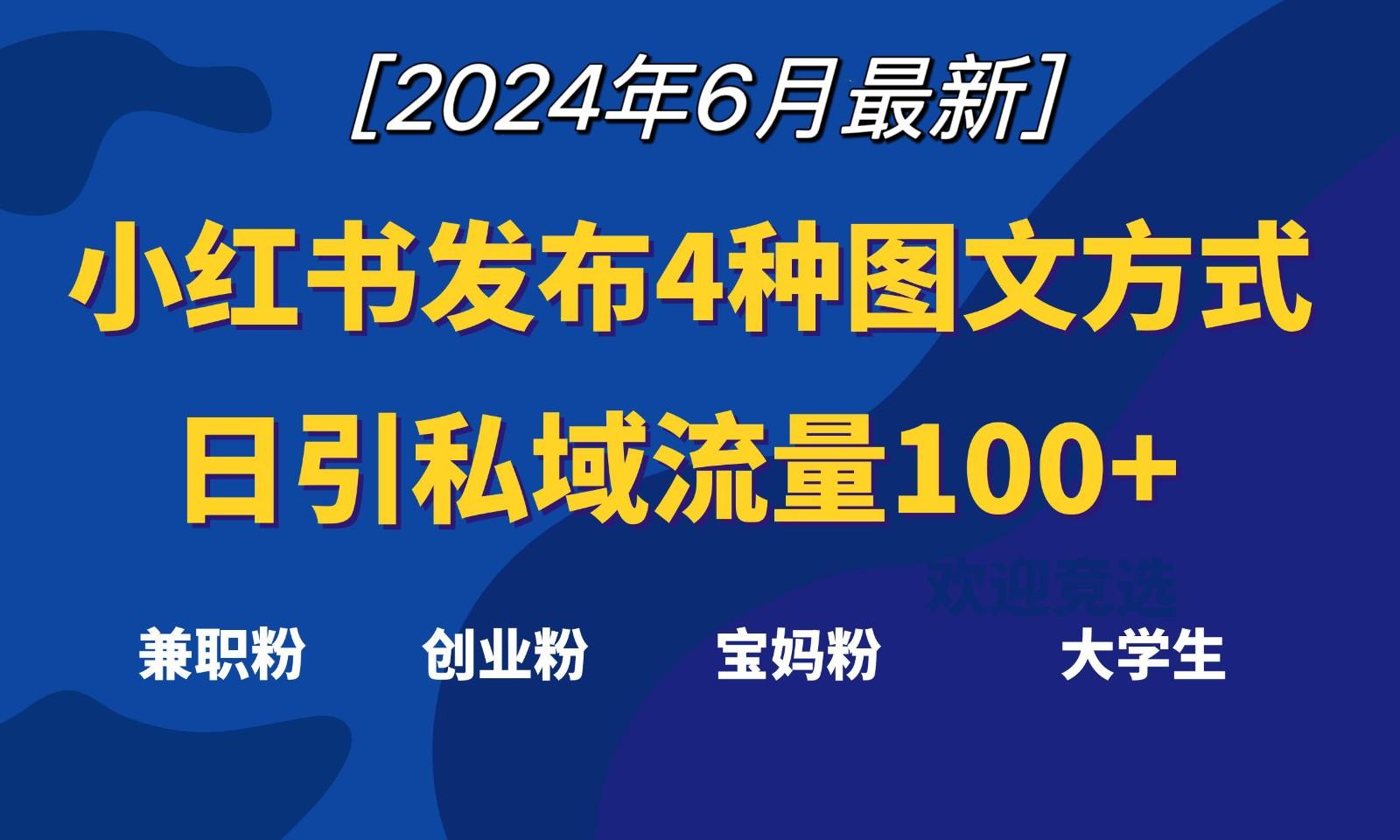 小红书发布这4种图文，就能日引私域流量100+-木白网创
