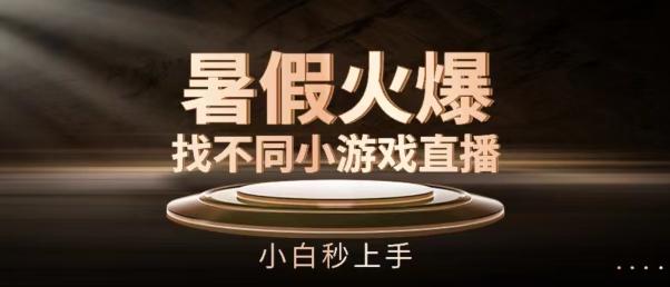 暑假火爆找不同小游戏直播间，小白秒上手【揭秘】-木白网创