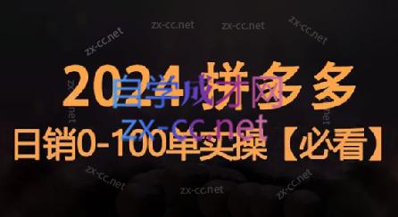恒哥·2024拼多多日销0-100单实操-木白网创