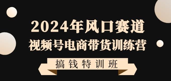 2024年风口赛道视频号电商带货训练营搞钱特训班，带领大家快速入局自媒体电商带货-木白网创