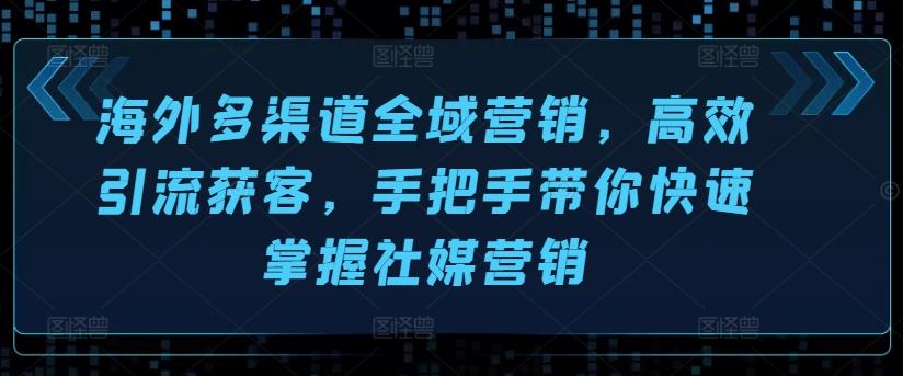 海外多渠道全域营销，高效引流获客，手把手带你快速掌握社媒营销-木白网创