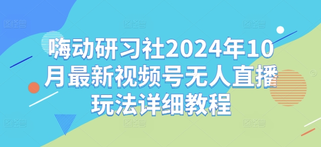嗨动研习社2024年10月最新视频号无人直播玩法详细教程-木白网创