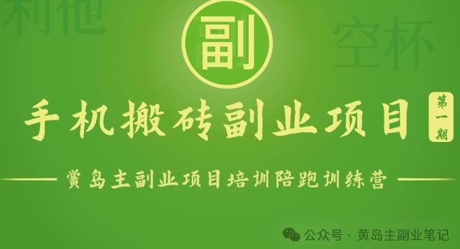 手机搬砖小副业项目训练营1.0，实测1小时收益50+，一部手机轻松日入100+-木白网创