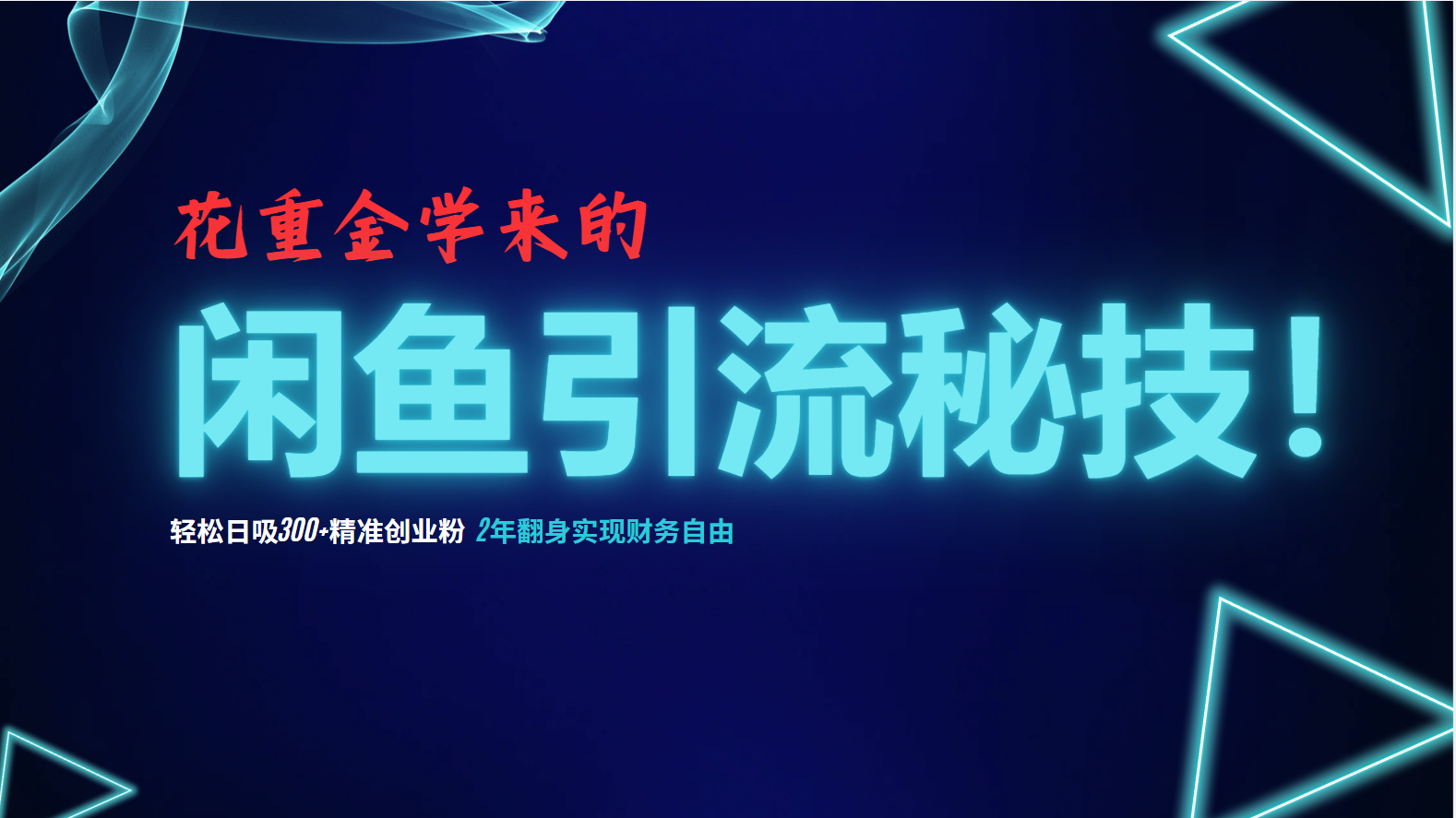 花重金学来的闲鱼引流秘技！轻松日吸300+精准创业粉，每天躺赚5000+，2…-木白网创