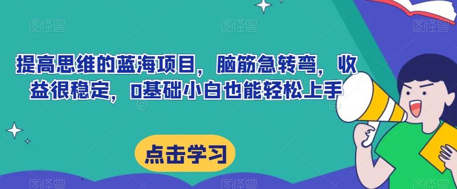 提高思维的蓝海项目，脑筋急转弯，收益很稳定，0基础小白也能轻松上手-木白网创