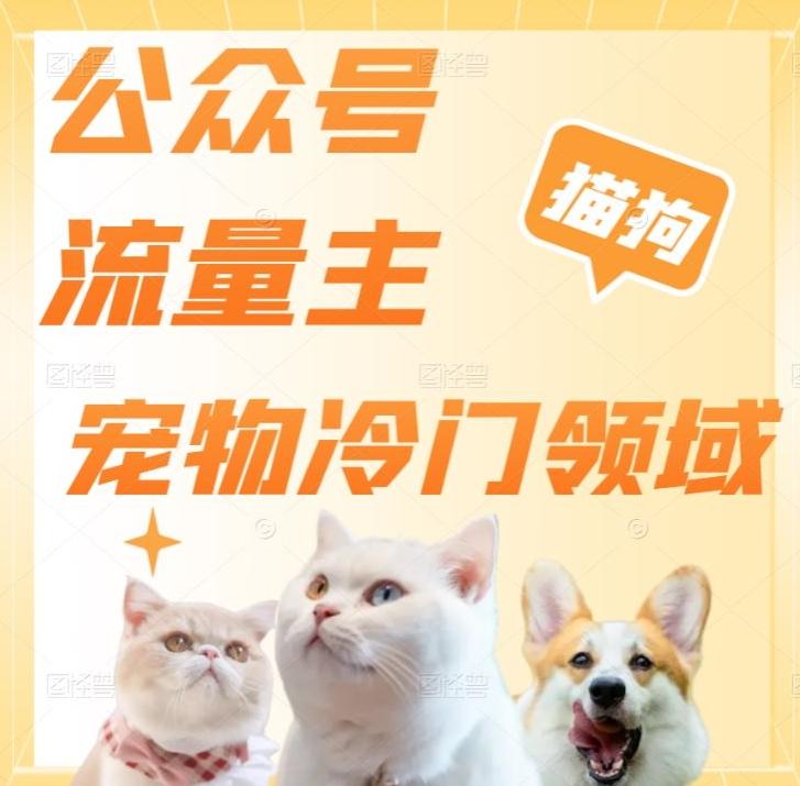 公众号流量主，萌宠冷门领域，单日收益2000+，简单暴力掘金，矩阵操作，无限放大收益！-木白网创
