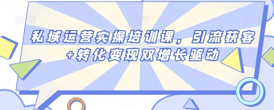 私域运营实操培训课，引流获客+转化变现双增长驱动-木白网创