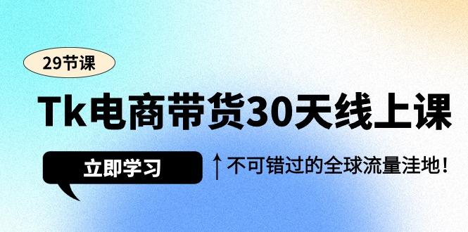 (9463期)Tk电商带货30天线上课，不可错过的全球流量洼地(29节课)-木白网创