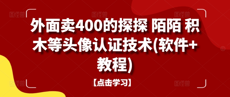 外面卖400的探探 陌陌 积木等头像认证技术(软件+教程)-木白网创