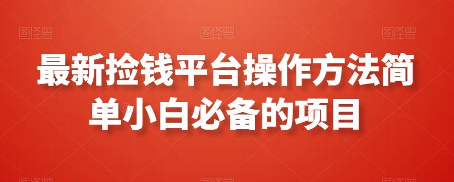 最新捡钱平台操作方法简单小白必备的项目-木白网创