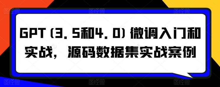 GPT(3.5和4.0)微调入门和实战，源码数据集实战案例-木白网创