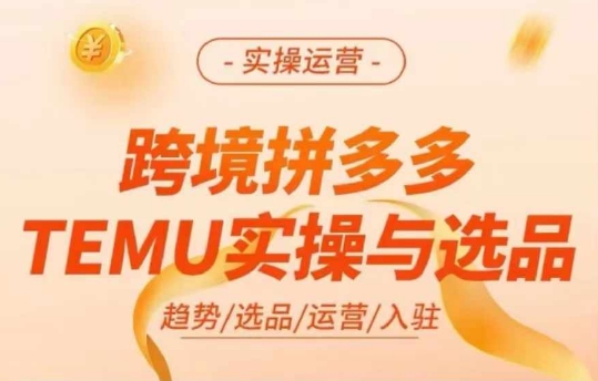 跨境拼多多TEMU实操与选品，多多temu跨境选品运营实操-木白网创