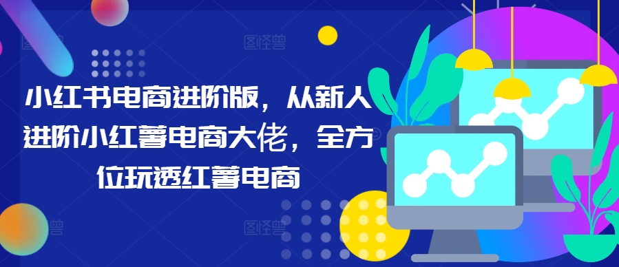 小红书电商进阶版，从新人进阶小红薯电商大佬，全方位玩透红薯电商-木白网创