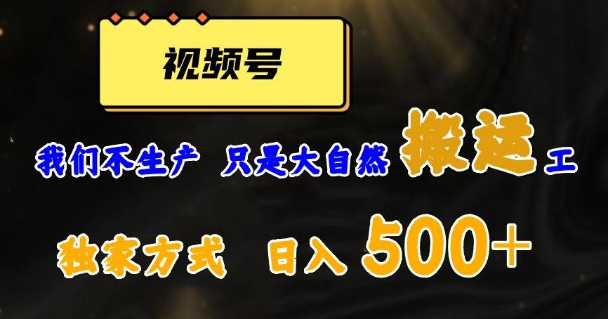 视频号轻松搬运日赚500+，一个1分钟1条原创视频【揭秘】-木白网创