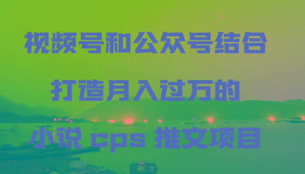 视频号和公众号结合打造月入过万的小说cps推文项目，包括市面上面的各种思路详解-木白网创