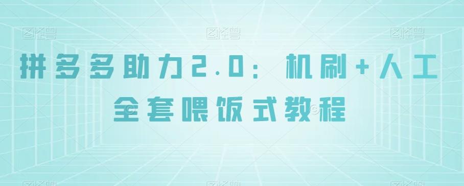 拼多多助力2.0：机刷+人工全套喂饭式教程【揭秘】-木白网创