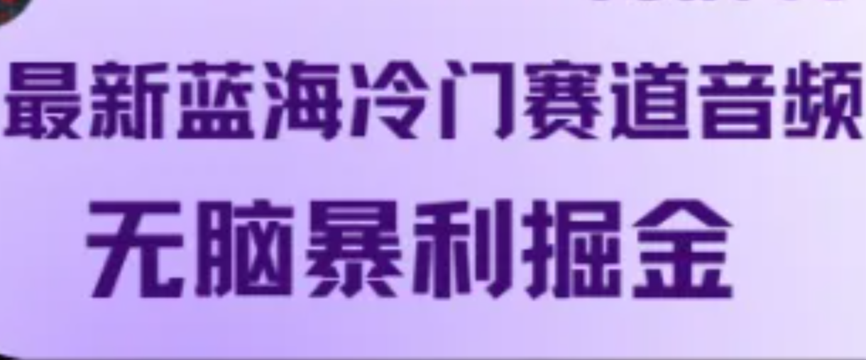 最新蓝海冷门赛道音频，无脑暴利掘金-木白网创