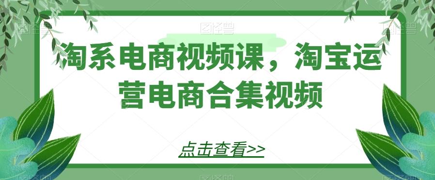 淘系电商视频课，淘宝运营电商合集视频-木白网创