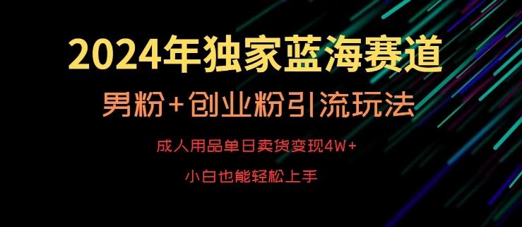 2024年独家蓝海赛道，成人用品单日卖货变现4W+，男粉+创业粉引流玩法，不愁搞不到流量【揭秘】-木白网创