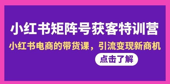 小红书-矩阵号获客特训营-第10期，小红书电商的带货课，引流变现新商机-木白网创