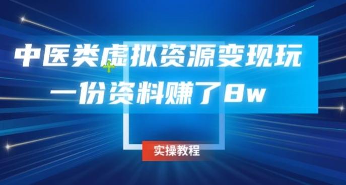中医类虚拟资源变现玩法，一份资料赚了8w-木白网创