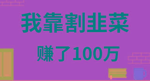 我靠割韭菜赚了 100 万-木白网创