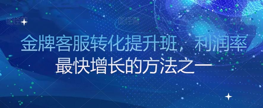 金牌客服转化提升班，利润率最快增长的方法之一-木白网创