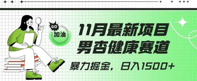 最新项目，男杏健康赛道，暴力掘金，日入1500+-木白网创