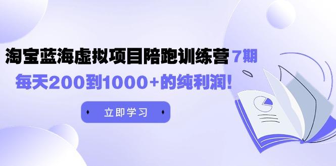 (9541期)黄岛主《淘宝蓝海虚拟项目陪跑训练营7期》每天200到1000+的纯利润-木白网创