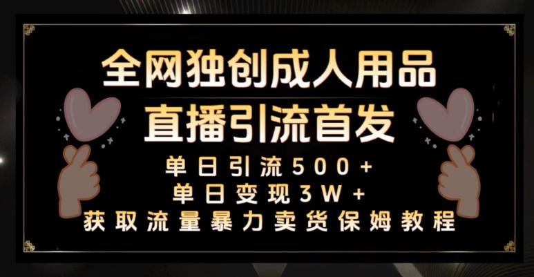 全网独创真人主播+无人直播单日引流500+，橙人用品暴力卖货单日变现3W+保姆似教学2.0【揭秘】-木白网创