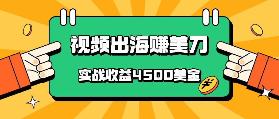 国内爆款视频出海赚美刀，实战收益4500美金，批量无脑搬运，无需经验直接上手-木白网创
