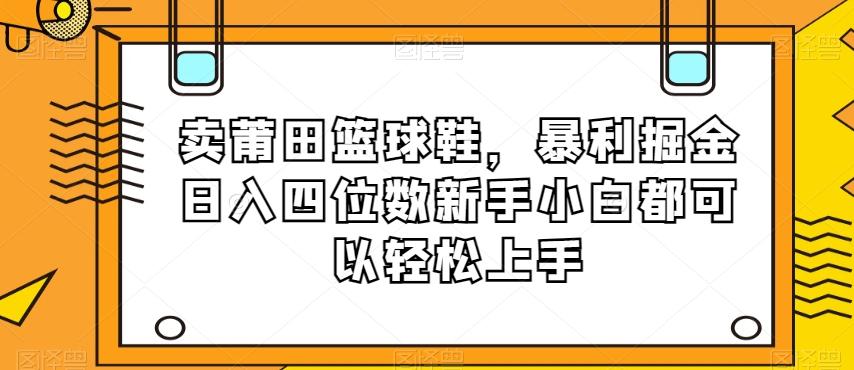 卖莆田篮球鞋，暴利掘金日入四位数新手小白都可以轻松上手【揭秘】-木白网创