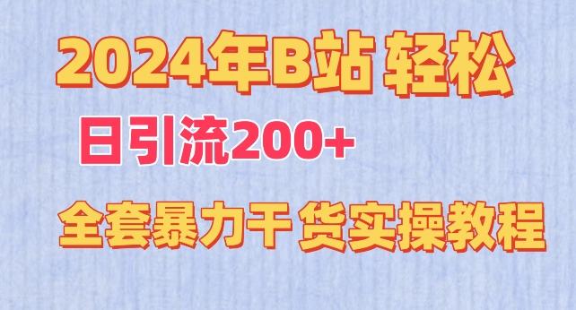2024年B站轻松日引流200+的全套暴力干货实操教程【揭秘】-木白网创