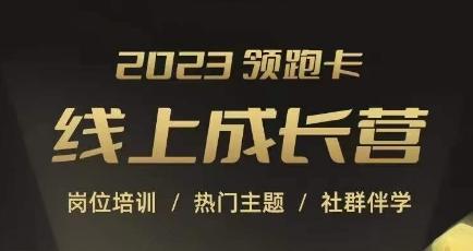 2023领跑卡线上成长营，淘宝运营各岗位培训，直通车、万相台、引力魔方、引流等，帮助突破成长瓶颈-木白网创