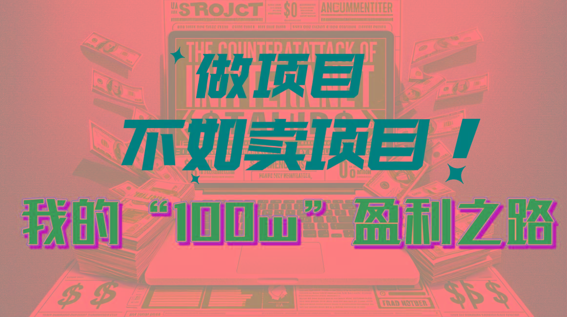 为什么做项目不如卖项目？我的100W+盈利之路-木白网创