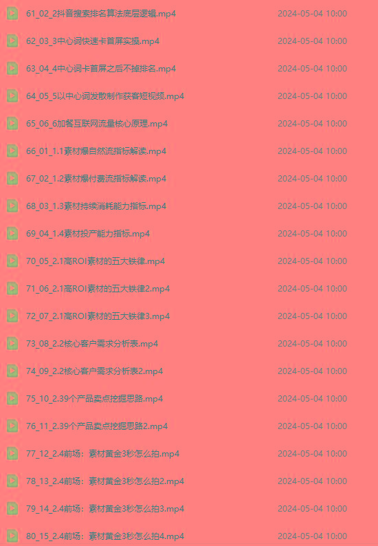 图片[4]-2024单品正价起号，直播素材投流选品：选品课+投流课+素材课+卡首屏/100节-木白网创