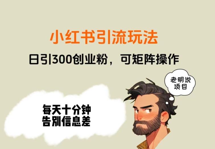 靠小红书视频日印300粉，两分钟一个视频轻松矩阵-木白网创