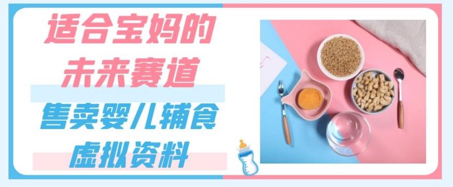 适合宝妈的未来赛道，售卖婴儿辅食虚拟资料，一份9.9-69.9元闭眼赚钱-木白网创