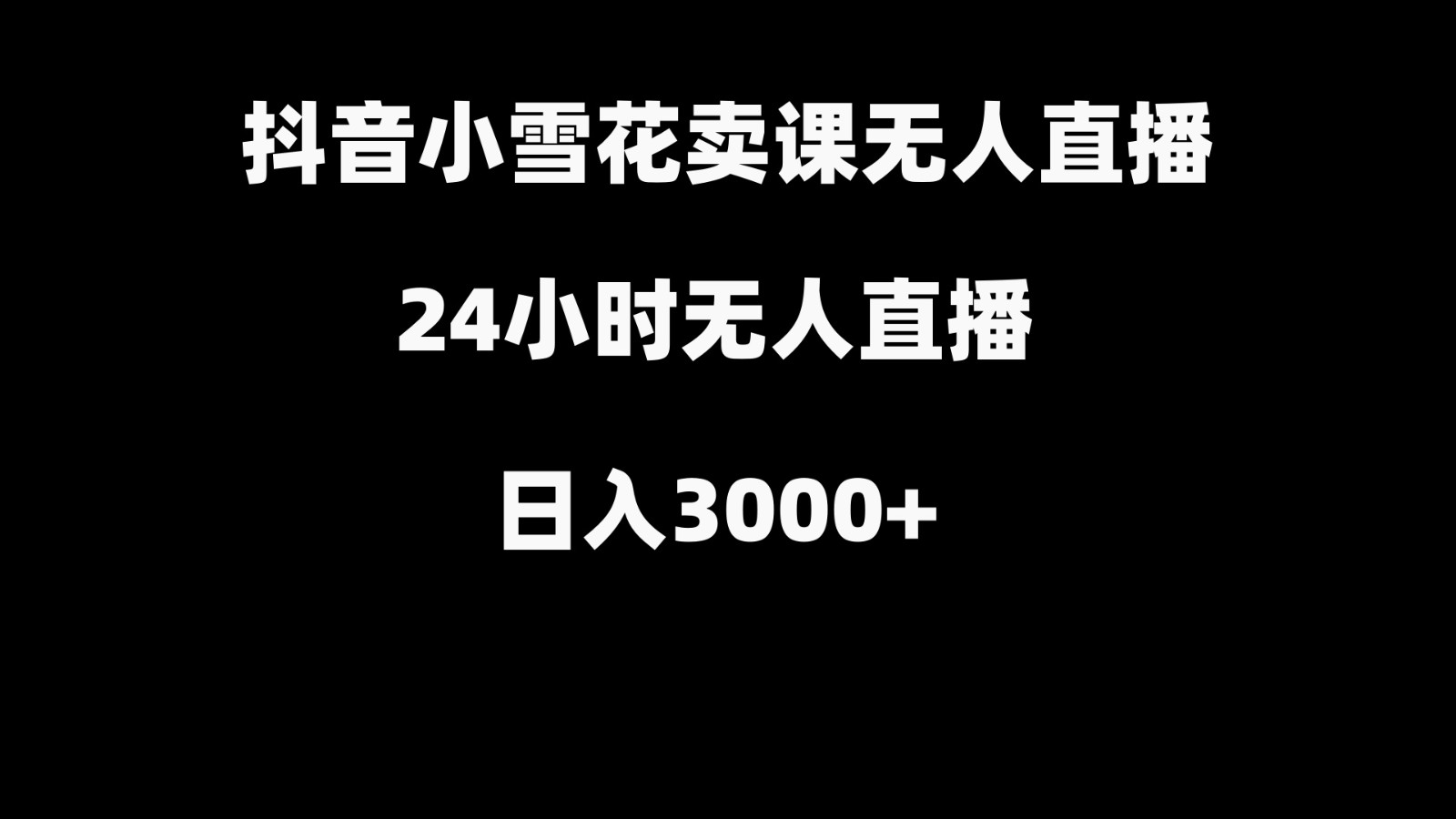 抖音小雪花卖缝补收纳教学视频课程，无人直播日入3000+-木白网创