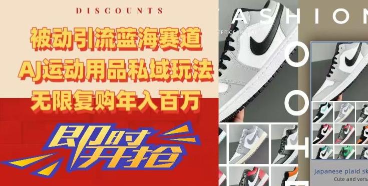 被动引流蓝海赛道，AJ运动用品私域玩法，无限复购年入百万【揭秘】-木白网创