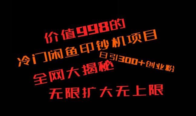 闲鱼流量印钞机项目大揭秘，日引300+创业粉，保姆级实操教程-木白网创