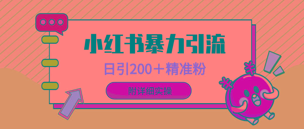 (9582期)小红书暴力引流大法，日引200＋精准粉，一键触达上万人，附详细实操-木白网创