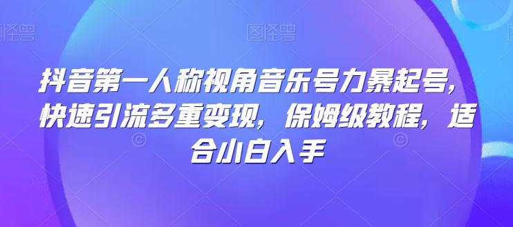 抖音第一人称视角音乐号力暴起号，快速引流多重变现，保姆级教程，适合小白入手-木白网创