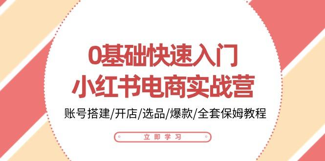 0基础快速入门-小红书电商实战营：账号搭建/开店/选品/爆款/全套保姆教程-木白网创