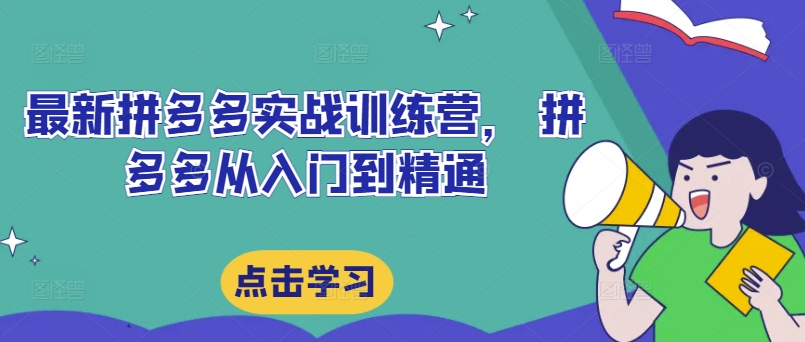 最新拼多多实战训练营， 拼多多从入门到精通-木白网创