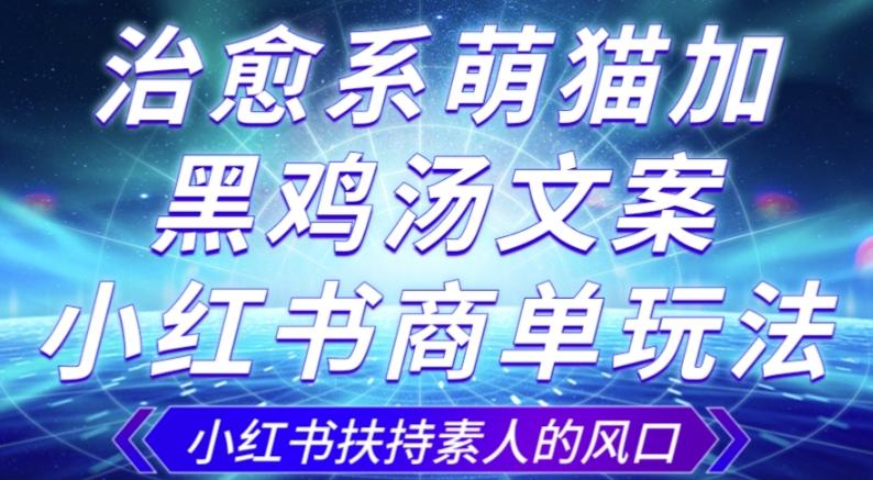 治愈系萌猫加+黑鸡汤文案，小红书商单玩法，3~10天涨到1000粉，一单200左右-木白网创