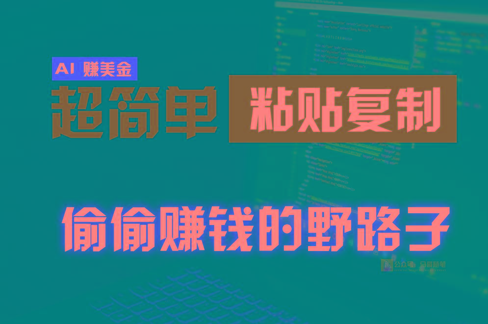 偷偷赚钱野路子，0成本海外淘金，无脑粘贴复制，稳定且超简单，适合副业兼职-木白网创