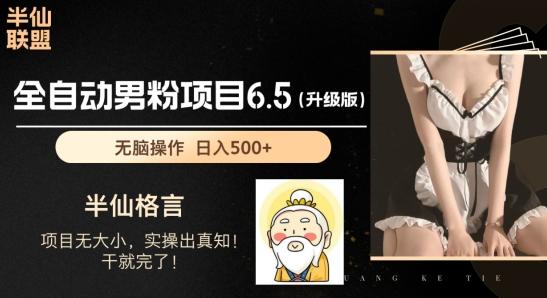 男粉项目6.5升级版，全自动男粉项目，日收入1K+【揭秘】-木白网创
